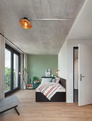 Neon Wood Student Housing in Berlin Adlershof – Double Deluxe Balcony