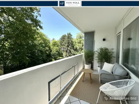 BAD HOMBURG: Barrierefreies 1-Zi-Appartement mit Balkon und Stellplatz - zentrale Lage